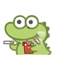 小鳄鱼吃瓜表情,萌态十足，趣味横生