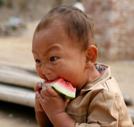 小笨孩吃瓜,小笨孩的瓜田奇遇记